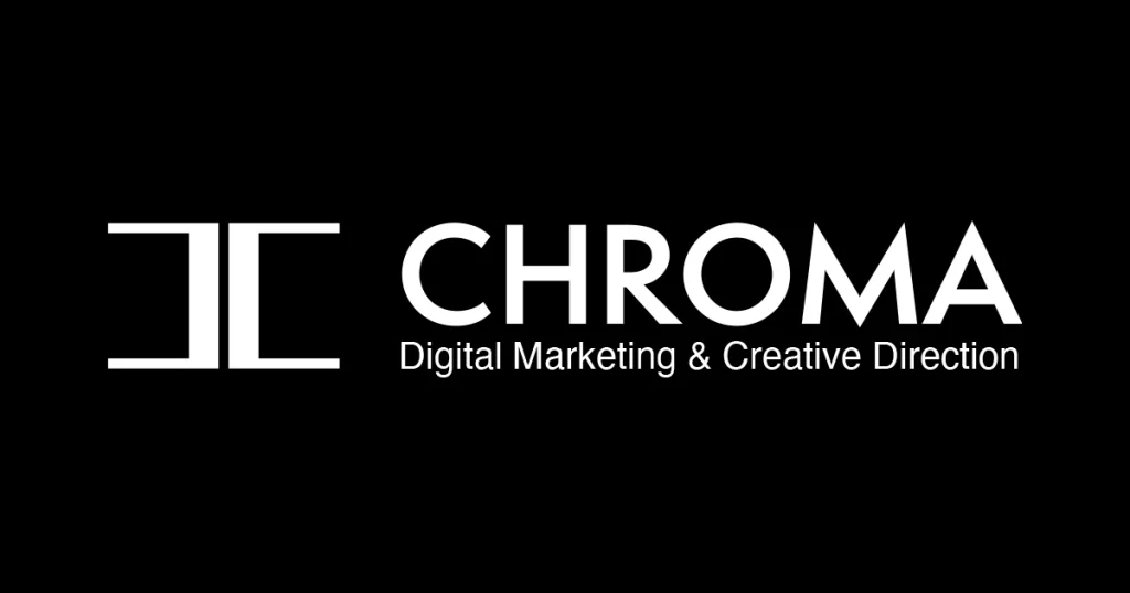 CHROMAの横組みロゴの白抜きver.