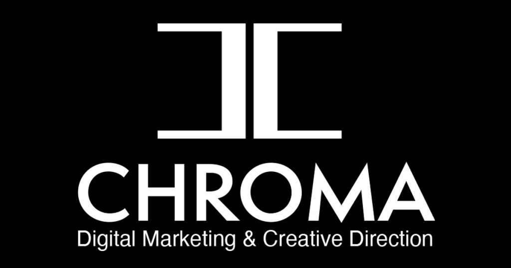 CHROMAの縦組みロゴの白抜きver.