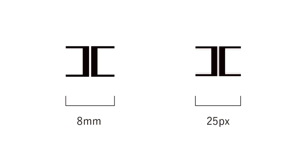 シンボルマークの最小使用サイズ